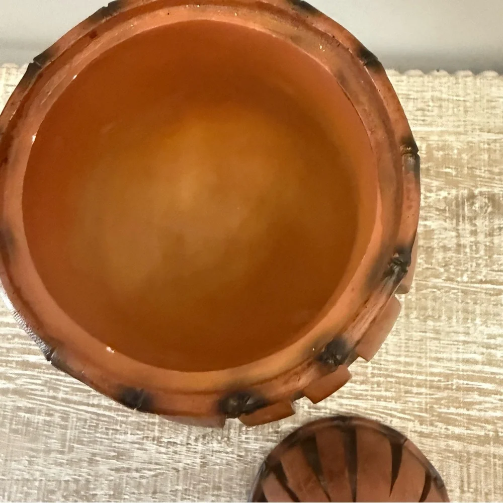 Brown Lantern Shaped Jar with Lid, UGC